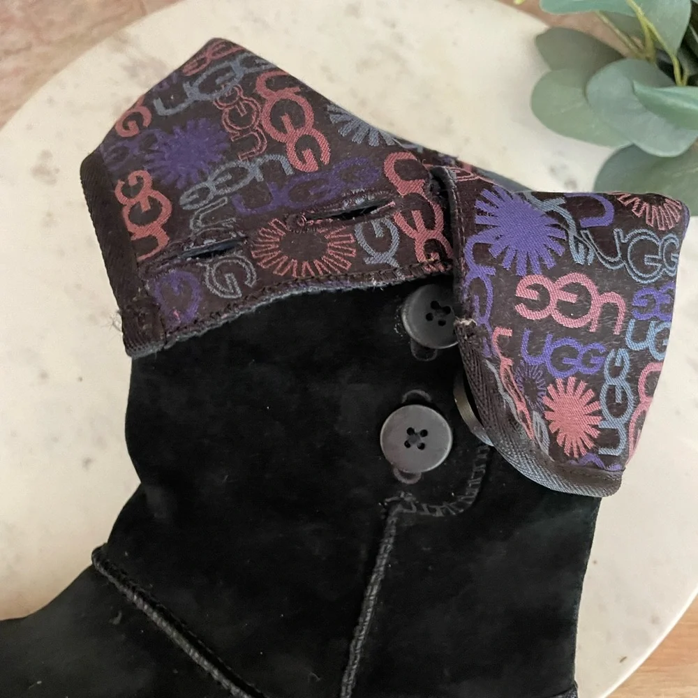 UGG Lo Pro Suede Button Foldover Boot